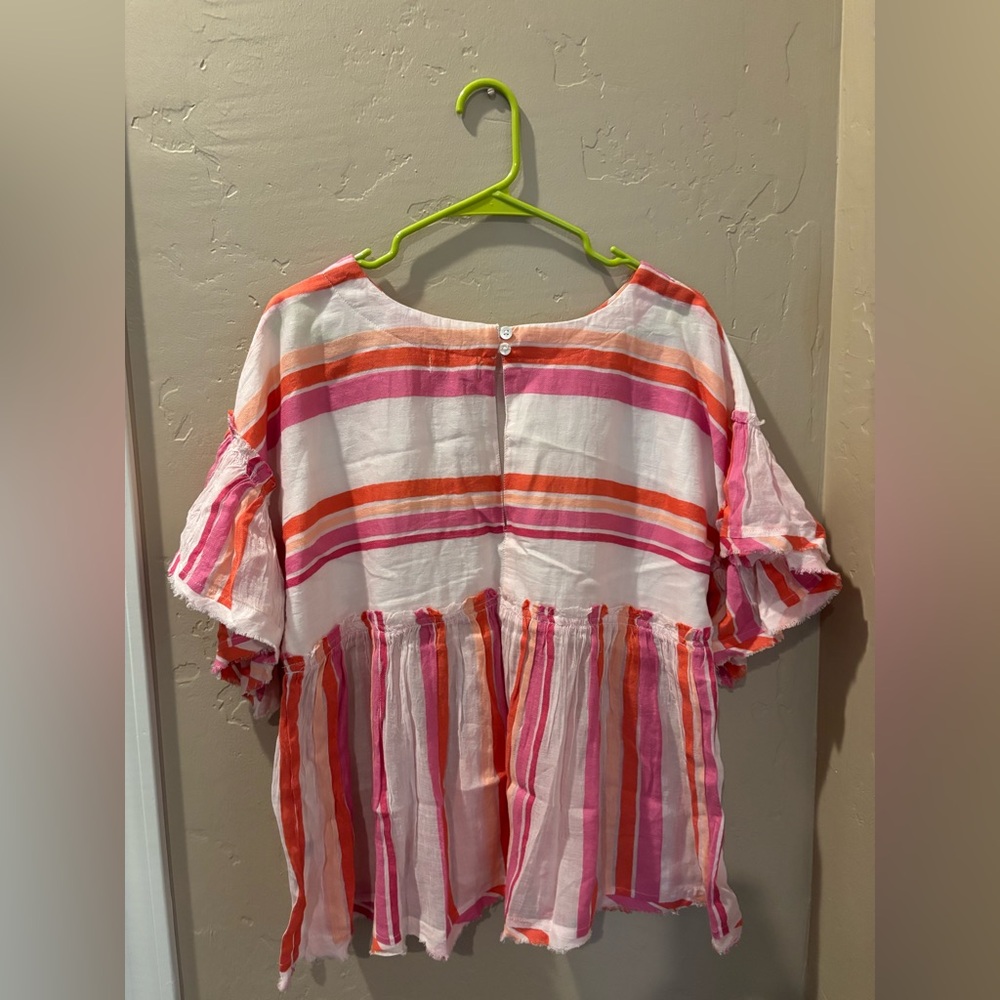 Striped Pink and Orange Blouse